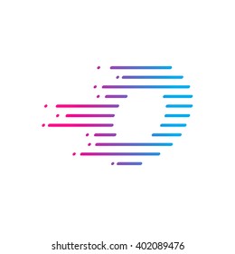 Abstract letter O logo,fast speed, moving,delivery,Digital