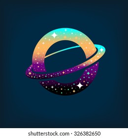 Abstract letter O logo,Space logo.Observatory,tourism,galaxy,moon,satellite,alien,Planet,astronaut.Interesting design template for your company logo