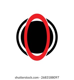 Vector Abstractas del logotipo del monograma de la letra O - ícono inicial geométrico en negrita para la marca óptica, de la órbita, de la Tecnología, o global de la compañía

