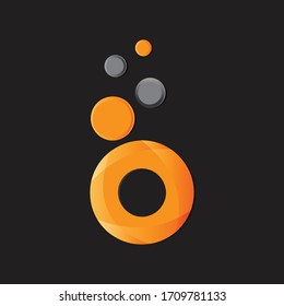 Abstract letter O in orange glass for element design. Design letter O for your business symbol. Vector illustration EPS.8 EPS.10