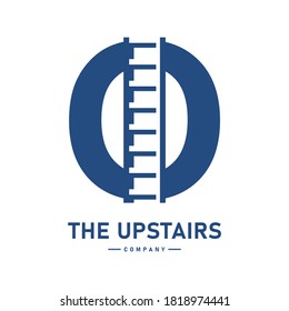 Abstract letter O with stair vector logo template. Suitable for business, web, corporate, building and art logotype. Also, use for growth and step symbol