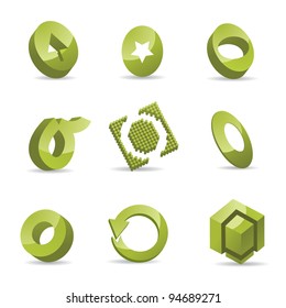 Abstract Letter O Symbol Icon Set EPS 8 vector, grouped for easy editing. No open shapes or paths.