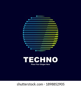 Abstract letter O technology logo vector template. Suitable for digital font industry with dot, gradient color and modern style. Also suitable for machine business.