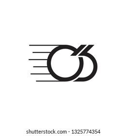abstract letter ob fast motion logo vector