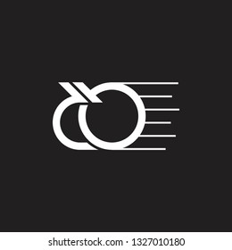 abstract letter OD fast motion logo vector