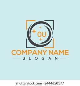 Abstract letter OU logo design template for company