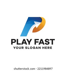 Abstrakter Buchstabe P mit Pfeil-Logo