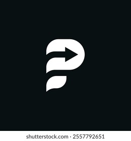 abstract letter P arrow logo design graphic vector