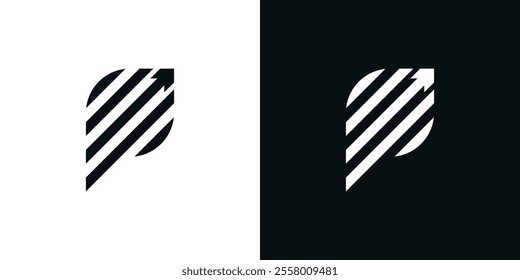 abstract letter P arrow logo design graphic vector