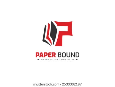 Abstract Letter P with Book Pages Logo Concept, professional Education Logo with Initial Letter P icon