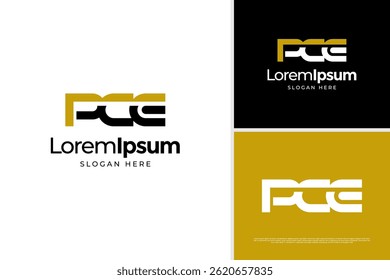 Abstract letter P C E type concept business logo design template