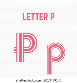 Abstract Letter P With Creative Design