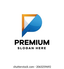 Abstract Letter P Gradient Logo Design