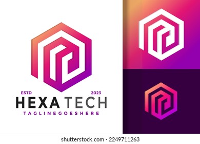 Abstract Letter P Hexagon Logo Logos Design Element Stock Vector Illustration Template