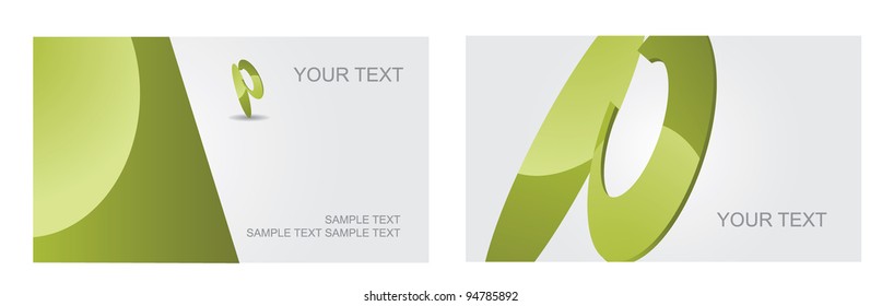 Abstract Letter P Icon Symbol Business Card Set EPS 8 vector, grouped for easy editing. No open shapes or paths.