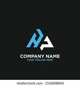 abstract Letter A and P Initial Minimal Letter AP RP Logo Design