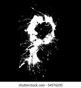 abstract letter P; ink style