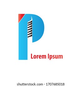 concepto de diseño del logotipo P de la letra abstracta para el negocio del logotipo de la empresa.