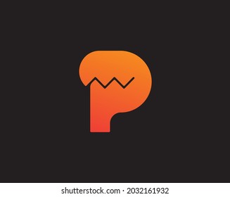 Abstract letter P logo design template