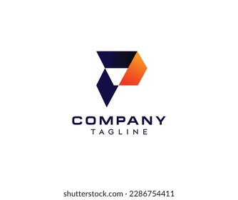 Diseño del logotipo de la letra abstracta P, logotipo P vector, letra geomática vectorial P logotipo o letra Diseño, plantilla de diseño del logotipo P