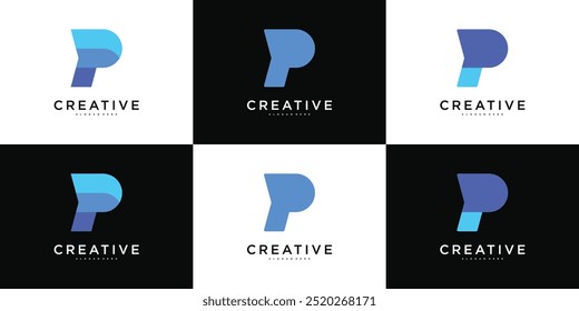 Abstract letter P logo design. Modern logo idea. Premium Vector