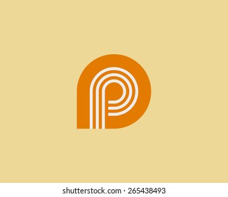 Abstract letter P logo design template. Colorful vector icon.