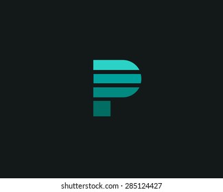 Abstract letter P logo design template. Colorful creative sign. Universal vector icon. Modern logotype symbol