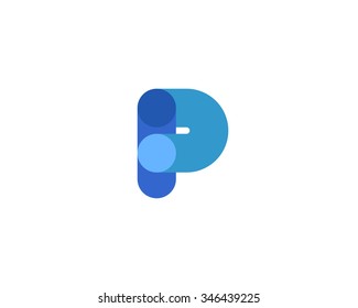 Abstract letter P logo design template. Colorful modern creative sign. Universal vector icon. Fresh tube logotype symbol