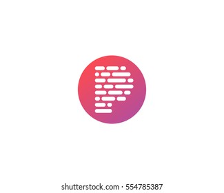 Abstract letter P logo design template.  Dynamic code vector logotype. Dots blocks sign mark. Data font icon symbol