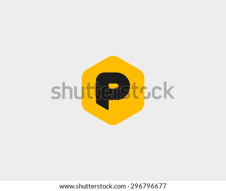 abstract letter p logo design template のベクター画像素材