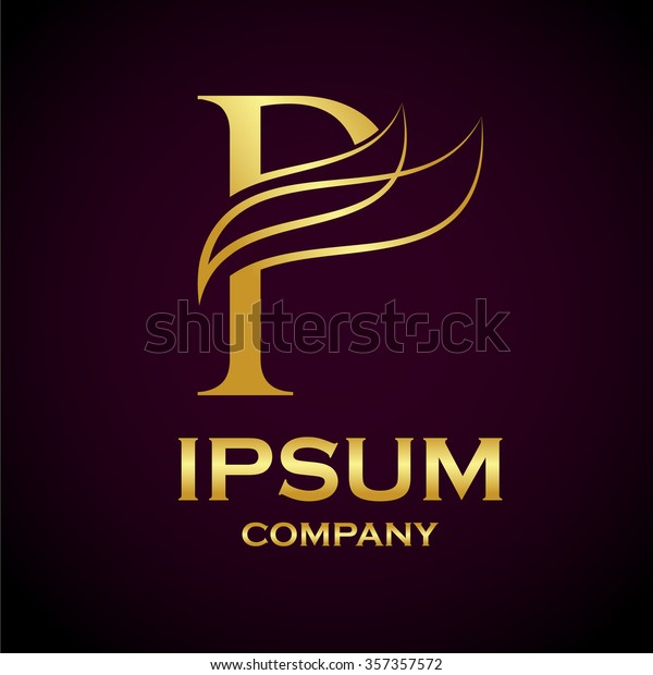 Abstract Letter P Logo Designgold Beauty Stock Vector ...
