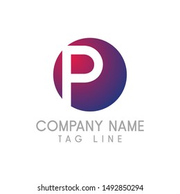 Abstract letter P logo icon for corporate identity design