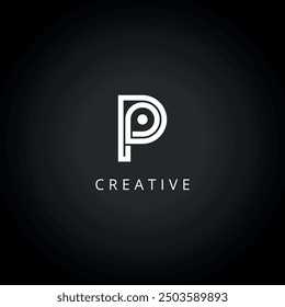 Abstract Letter P Logo. Initial Location Symbol Vector Icon.