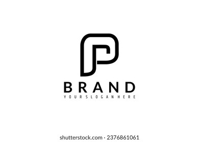 Logo de la letra abstracta P en estilo lineal