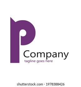 abstract of the letter P logo with the sentence below it