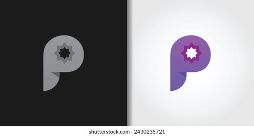 vector abstracto del conjunto del logotipo de la letra p