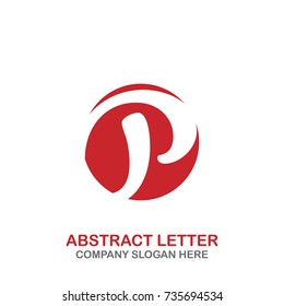 Abstract letter P logo, simple icon design isolated on white background. Vector illustration