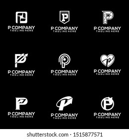 Abstract Letter P Logo Template Vector. Alphabet Logo Concept