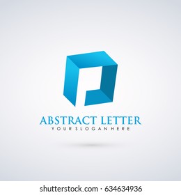 Abstract Letter P Logo Template. Box Concept. Vector illustration Eps.10