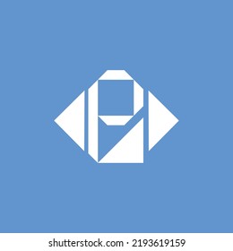 Abstract letter P logo with triangles decoration. Suitable for company, business, industry, event, organization, and brand.