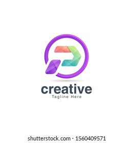 Abstract Letter P Logo Vector Template