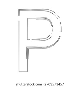 Letra Abstractas P Logo Vector. Icono inicial del arte de línea del monograma geométrico para la tecnología moderna, el negocio digital o la marca de la puesta en marcha