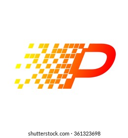 Abstract letter P logo,fast speed, moving,delivery,Digital for your Corporate identity