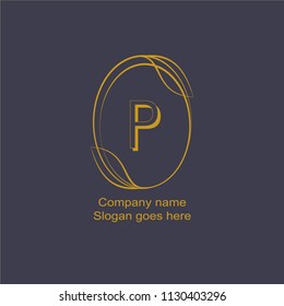 Abstract letter P logotype. Modern logo idea sign. Vintage can be used for office, agency, brand, business card, restaurant, boutique, hotel. Vector illustration.