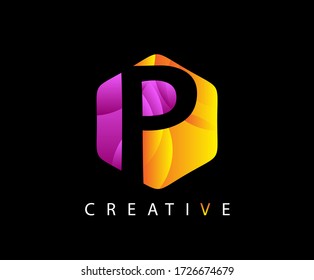 Abstract Letter P Modern Hexagon Logo Design.