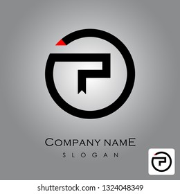 abstract letter P OP DP circle arrow vector logo
