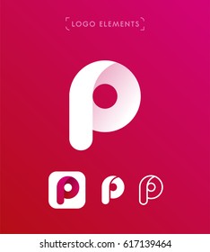 Abstract Letter P Origami Style Logo Template