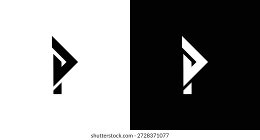 Letra abstrata P Play Design do logotipo para mídia, entretenimento e marcas criativas