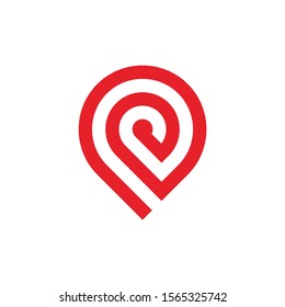 Abstract letter p point logo design template
