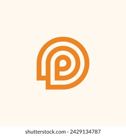 Abstrakter Buchstabe P Runde Vektor-Logo-Design-Vorlage